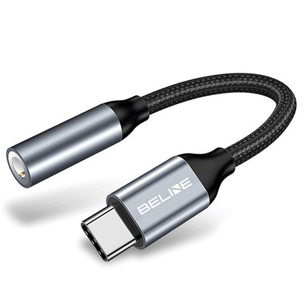 Beline Adapter USB-C/Jack 3,5mm szary/gray DAC Samsung/iPhone 15