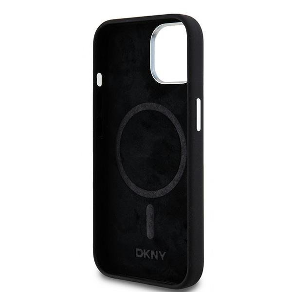 DKNY DKHMP15MSMCHLK iPhone 15 Plus / 14Plus 6.7&quot; czarny/black hardcase Liquid Silicone Small Metal Logo MagSafe