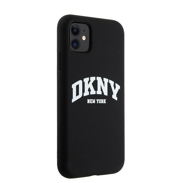 DKNY DKHMN61SNYACH iPhone 11 / Xr 6.1&quot; czarny/black hardcase Liquid Silicone White Printed Logo MagSafe