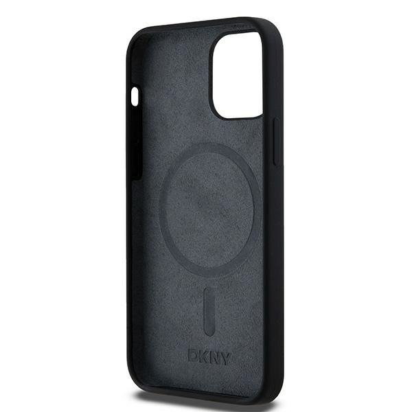 DKNY DKHMP12MSNYACH iPhone 12/12 Pro6.1&quot; czarny/black hardcase Liquid Silicone White Printed Logo MagSafe