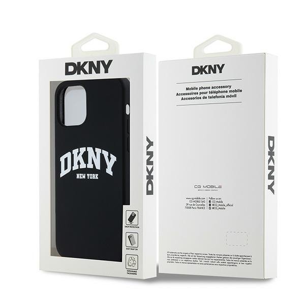 DKNY DKHMP12MSNYACH iPhone 12/12 Pro 6.1&quot; czarny/black hardcase Liquid Silicone White Printed Logo MagSafe