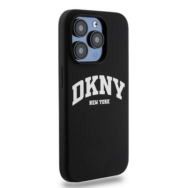 DKNY DKHMP13LSNYACH iPhone 13 Pro / 13 6.1&quot; czarny/black hardcase Liquid Silicone White Printed Logo MagSafe