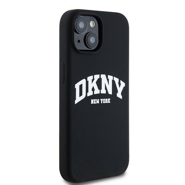 DKNY DKHMP14SSNYACH iPhone 14 / 15 / 13 6.1&quot; czarny/black hardcase Liquid Silicone White Printed Logo MagSafe
