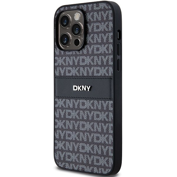 DKNY DKHCP14XPRTHSLK iPhone 14 Pro Max6.7&quot; czarny/black hardcase Leather Mono Stripe & Metal Logo