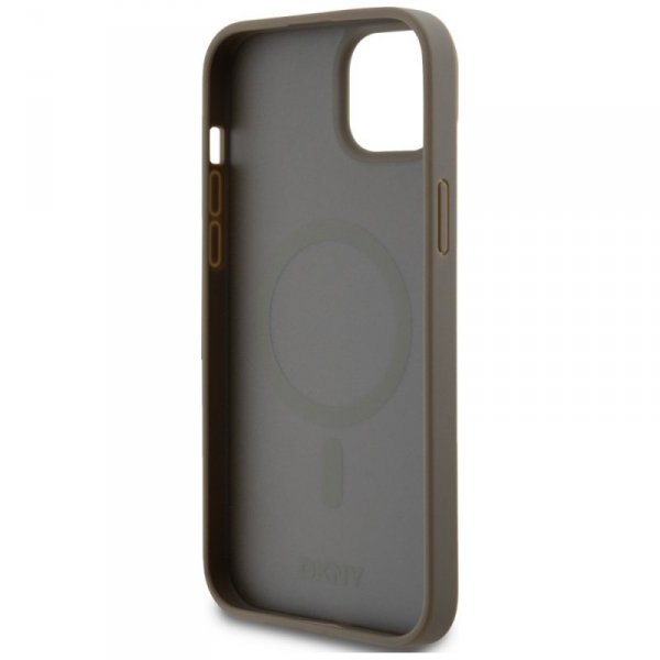 DKNY DKHMP15SPSHRPSW iPhone 15 / 14 / 136.1&quot; brązowy/brown hardcase Leather Pattern Metal Logo MagSafe