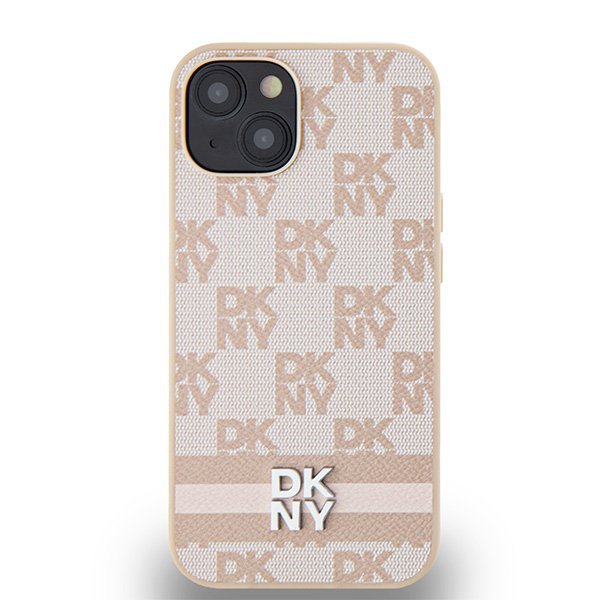 DKNY DKHCP15SPCPTSSP iPhone 15 / 14 / 136.1&quot; różowy/pink hardcase Leather Checkered Mono Pattern & Printed Stripes