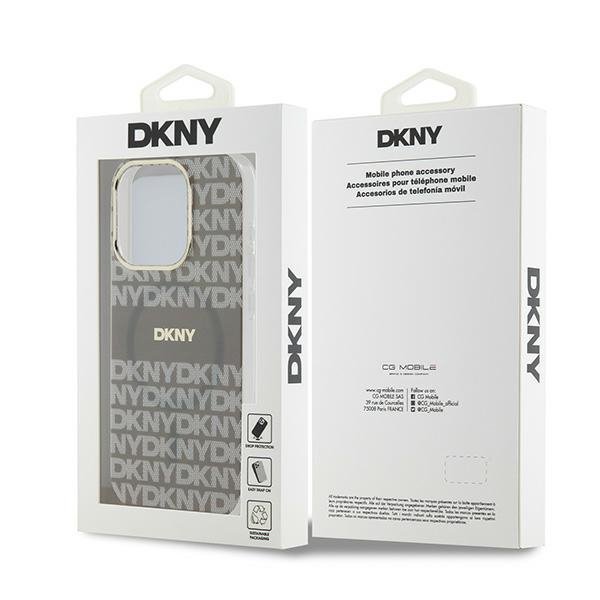 DKNY DKHMP15LHRHSEE iPhone 15 Pro6.1&quot; beżowy/beige hardcase IML Mono & Stripe MagSafe