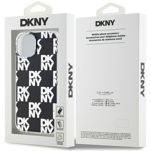 DKNY DKHCP15MHDLCEK iPhone 15 Plus /14 Plus 6.7&quot; czarny/black hardcase IML Checkered Mono Pattern