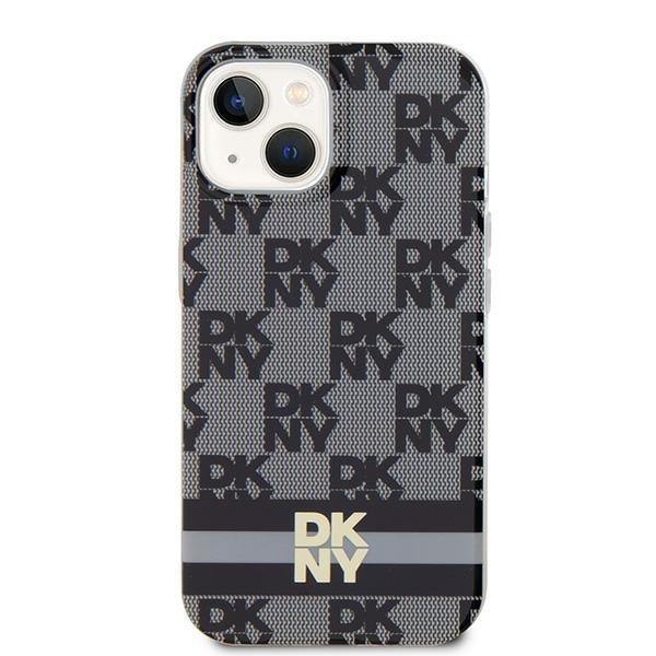 DKNY DKHMP15SHCPTSK iPhone 15 / 14 / 136.1&quot; czarny/black hardcase IML Checkered Mono Pattern & Printed Stripes MagSafe