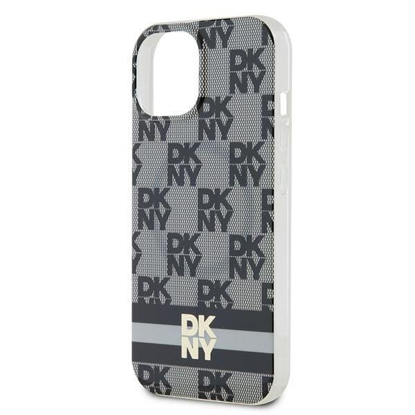 DKNY DKHMP15SHCPTSK iPhone 15 / 14 / 136.1&quot; czarny/black hardcase IML Checkered Mono Pattern & Printed Stripes MagSafe