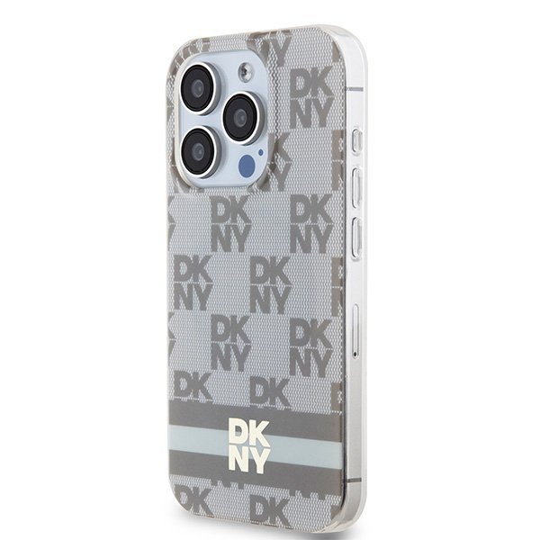 DKNY DKHMP13XHCPTSE iPhone 13 Pro Max6.7&quot; beżowy/beige hardcase IML Checkered Mono Pattern & Printed Stripes MagSafe