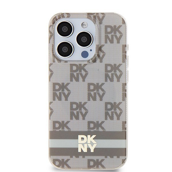 DKNY DKHMP14LHCPTSE iPhone 14 Pro6.1&quot; beżowy/beige hardcase IML Checkered Mono Pattern & Printed Stripes MagSafe