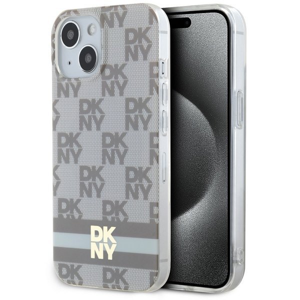 DKNY DKHMP15SHCPTSE iPhone 15 / 14 / 136.1&quot; beżowy/beige hardcase IML Checkered Mono Pattern & Printed Stripes MagSafe
