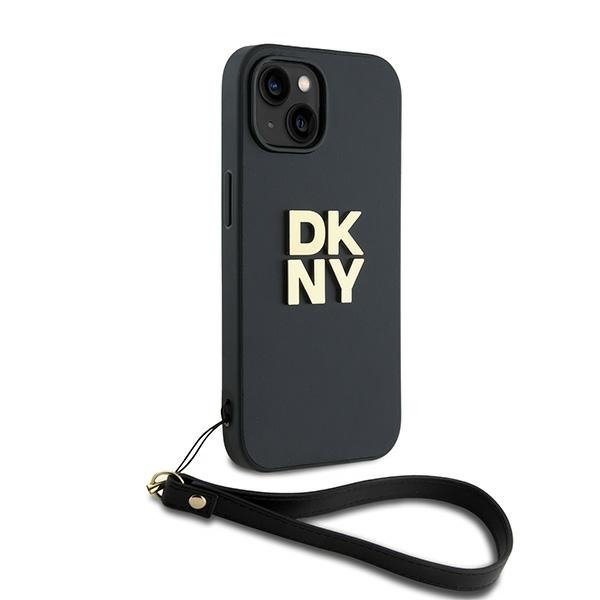 DKNY DKHCP14SPBSWSK iPhone 14 / 15 / 136.1&quot; czarny/black hardcase Wrist Strap Stock Logo