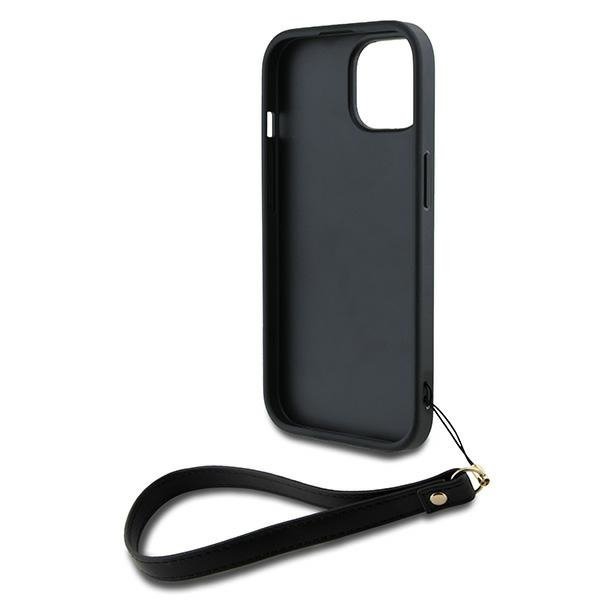 DKNY DKHCP15MPBSWSK iPhone 15 Plus6.7&quot; czarny/black hardcase Wrist Strap Stock Logo