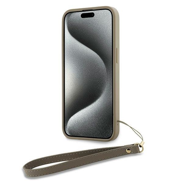 DKNY DKHCP15MPBSWSE iPhone 15 Plus 6.7&quot;beżowy/beige hardcase Wrist Strap Stock Logo