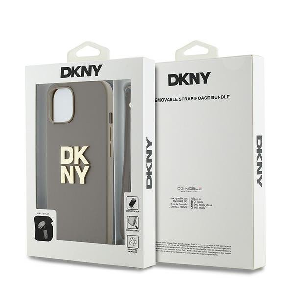 DKNY DKHCP15MPBSWSE iPhone 15 Plus 6.7&quot;beżowy/beige hardcase Wrist Strap Stock Logo