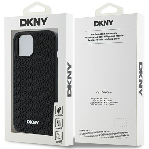 DKNY DKHCP15M3DRPWK iPhone 15 Plus6.7&quot; czarny/black hardcase 3D Rubber Repeat Pattern