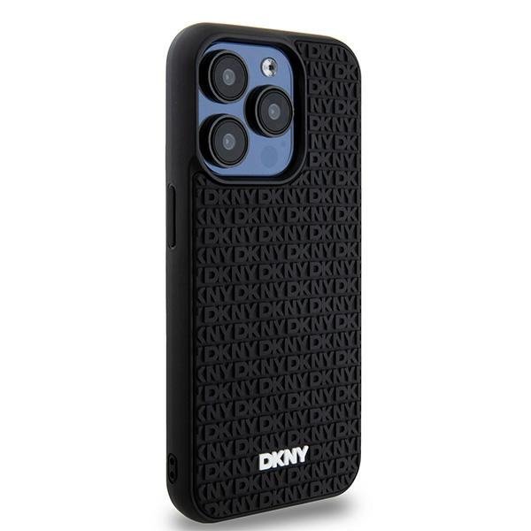 DKNY DKHCP15L3DRPWK iPhone 15 Pro6.1&quot; czarny/black hardcase 3D Rubber Repeat Pattern
