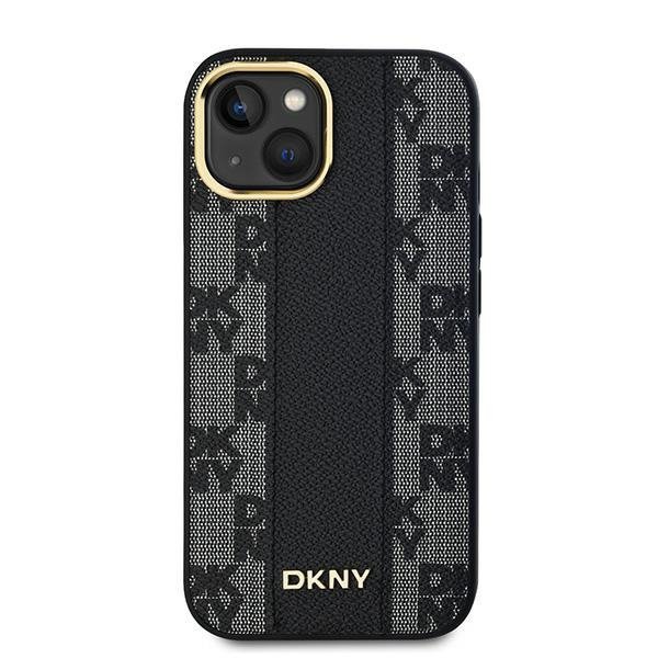 DKNY DKHMP15MPCPVSLK iPhone 15 Plus /14 Plus 6.7&quot; czarny/black hardcase Leather Checkered Mono Pattern MagSafe