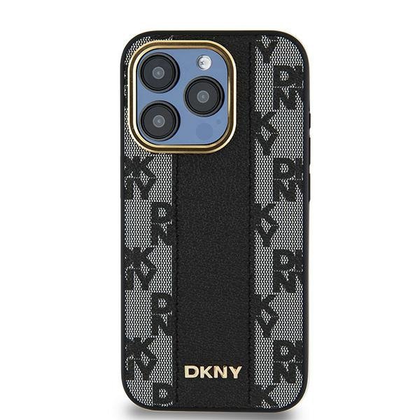 DKNY DKHMP15LPCPVSLK iPhone 15 Pro6.1&quot; czarny/black hardcase Leather Checkered Mono Pattern MagSafe