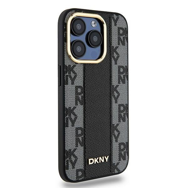 DKNY DKHMP15LPCPVSLK iPhone 15 Pro6.1&quot; czarny/black hardcase Leather Checkered Mono Pattern MagSafe