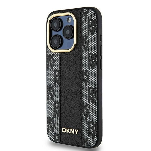 DKNY DKHMP15XPCPVSLK iPhone 15 Pro Max6.7&quot; czarny/black hardcase Leather Checkered Mono Pattern MagSafe