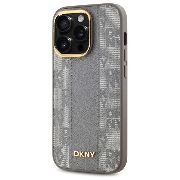 DKNY DKHMP14LPCPVSLE iPhone 14 Pro6.1&quot; beżowy/beige hardcase Leather Checkered Mono Pattern MagSafe