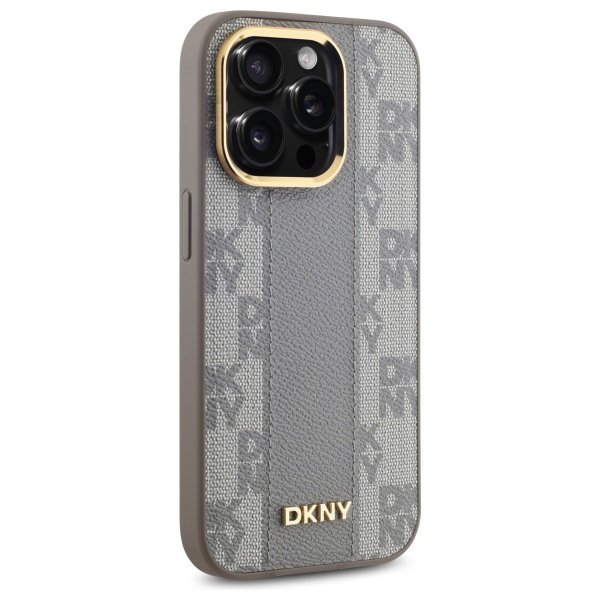 DKNY DKHMP14LPCPVSLE iPhone 14 Pro6.1&quot; beżowy/beige hardcase Leather Checkered Mono Pattern MagSafe