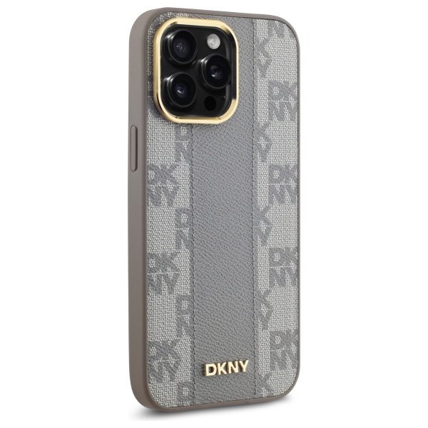 DKNY DKHMP14XPCPVSLE iPhone 14 Pro Max6.7&quot; beżowy/beige hardcase Leather Checkered Mono Pattern MagSafe