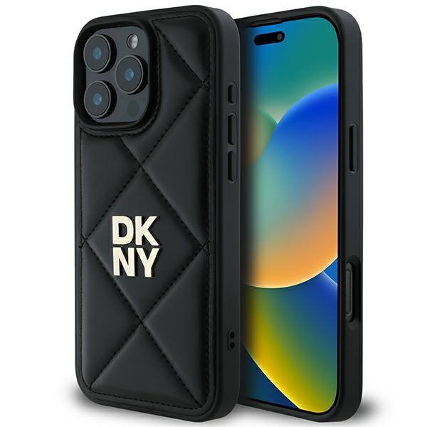 DKNY DKHCP16LPQDSLK iPhone 16 Pro 6.3&quot;czarny/black Quilted Stack Logo