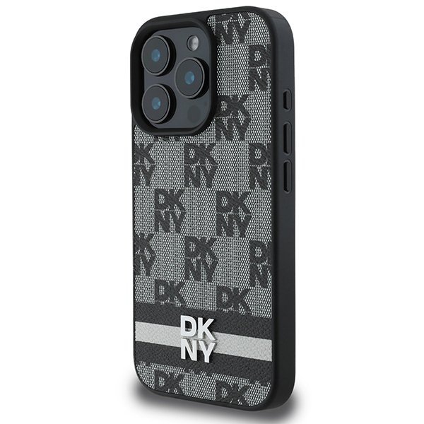 DKNY DKHCP16LPCPTSSK iPhone 16 Pro 6.3&quot; czarny/black hardcase Checkered Pattern & Printed Stripes