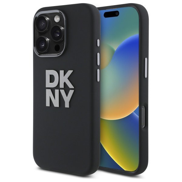 DKNY DKHCP16LSMCBSK iPhone 16 Pro 6.3&quot;   czarny/black hardcase Liquid Silicone Metal Logo