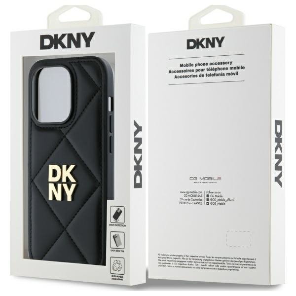 DKNY DKHCP14XPQDSLK iPhone 14 Pro Max    6.7&quot; czarny/black Quilted Stack Logo