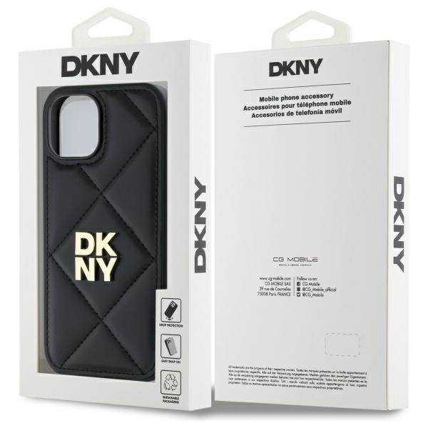 DKNY DKHCP15SPQDSLK iPhone 15 6.1&quot;       czarny/black Quilted Stack Logo