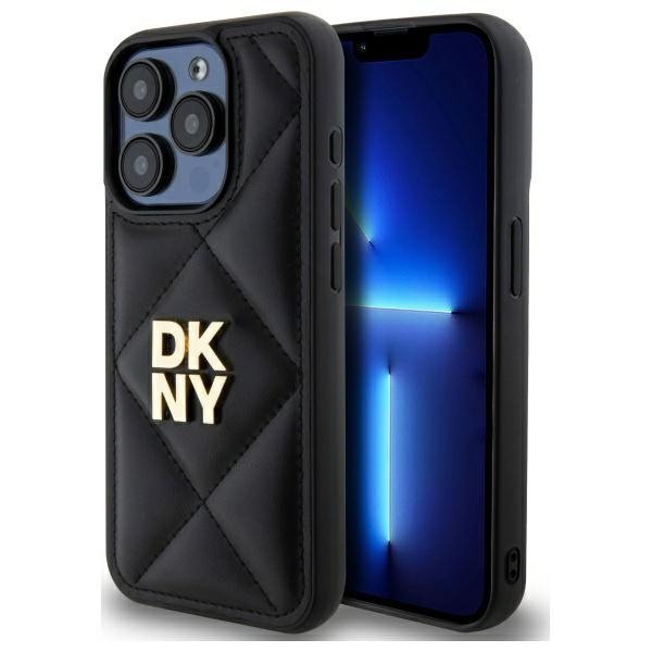 DKNY DKHCP15LPQDSLK iPhone 15 Pro 6.1&quot;   czarny/black Quilted Stack Logo