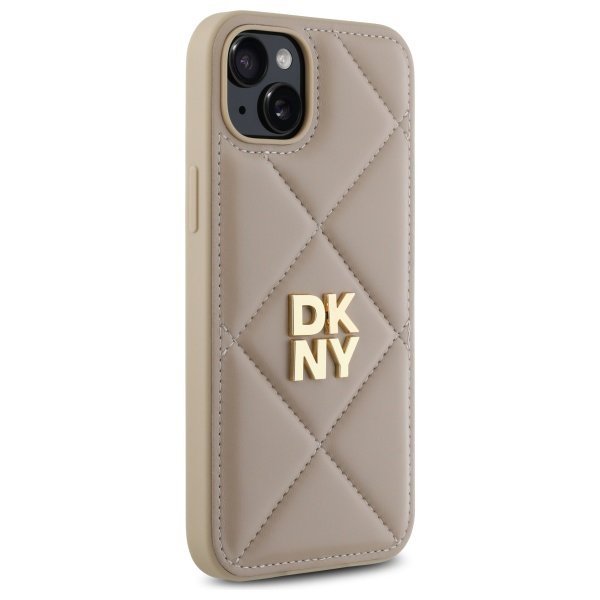 DKNY DKHCP15MPQDSLE iPhone 15 Plus 6.7&quot;  beżowy/beige Quilted Stack Logo