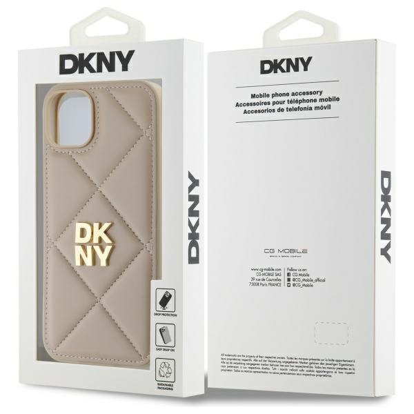 DKNY DKHCP15MPQDSLE iPhone 15 Plus 6.7&quot;  beżowy/beige Quilted Stack Logo