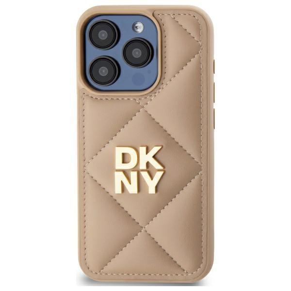 DKNY DKHCP15LPQDSLE iPhone 15 Pro 6.1&quot;   beżowy/beige Quilted Stack Logo
