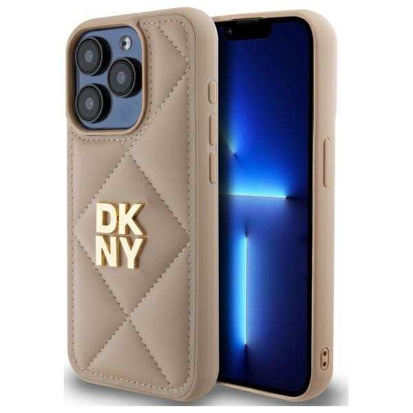 DKNY DKHCP15XPQDSLE iPhone 15 Pro Max    6.7&quot; beżowy/beige Quilted Stack Logo
