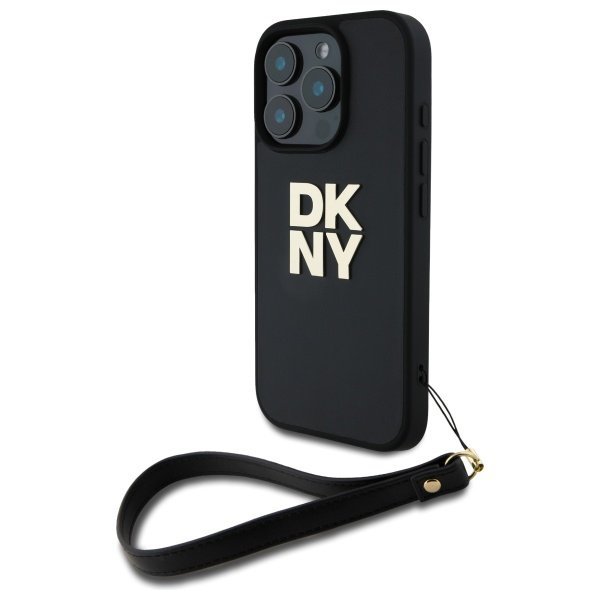 DKNY DKHCP16LPBSWSK iPhone 16 Pro 6.3&quot;   czarny/black hardcase Wrist Strap Stock Logo