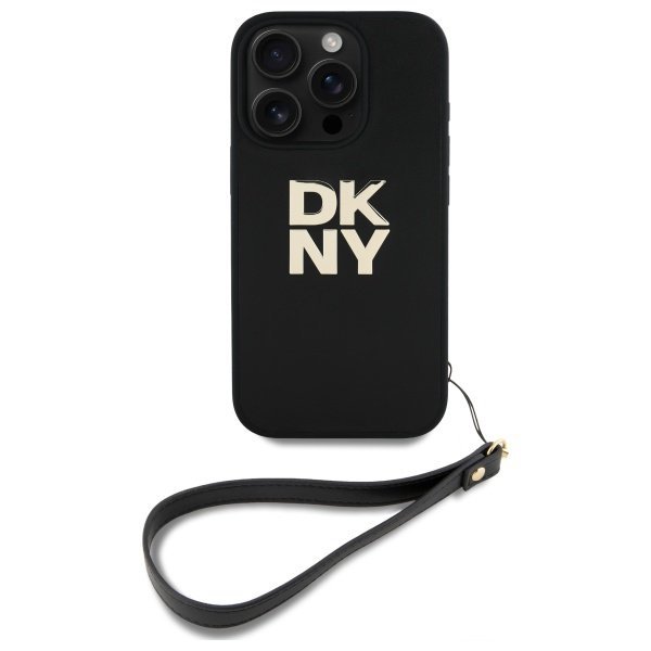 DKNY DKHCP16LPBSWSK iPhone 16 Pro 6.3&quot;   czarny/black hardcase Wrist Strap Stock Logo