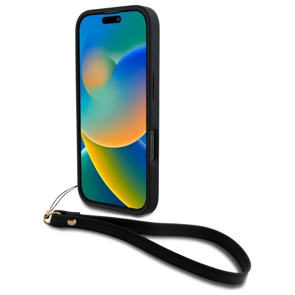 DKNY DKHCP16XPBSWSK iPhone 16 Pro Max    6.9&quot; czarny/black hardcase Wrist Strap Stock Logo