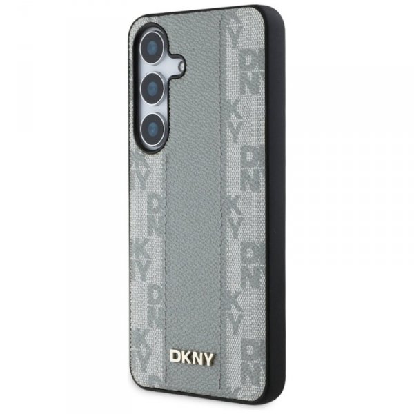 Etui DKNY Leather Checkered Pattern      MagSafe do Samsung Galaxy S25 taupe