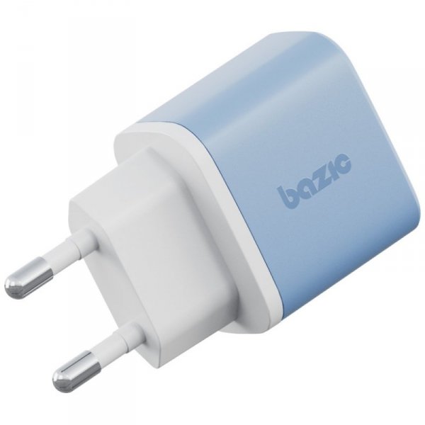 Ładowarka sieciowa Bazic GoPort Velox    Kit USB-C/USB-A GaN 35W z kablem niebieski