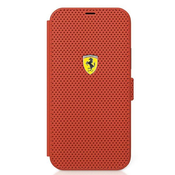 Ferrari FESPEFLBKP12SRE iPhone 12 mini 5,4&quot; czerwony/red book On Track Perforated