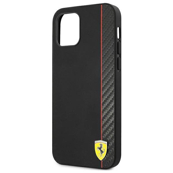 Ferrari FESAXHCP12SBK iPhone 12 mini 5,4&quot; czarny/black hardcase On Track Carbon Stripe