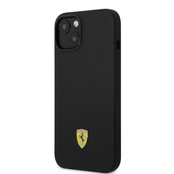 Ferrari FEHMSIP14SBK iPhone 14 / 15 / 13 6.1&quot; czarny/black hardcase Silicone Metal Logo Magsafe