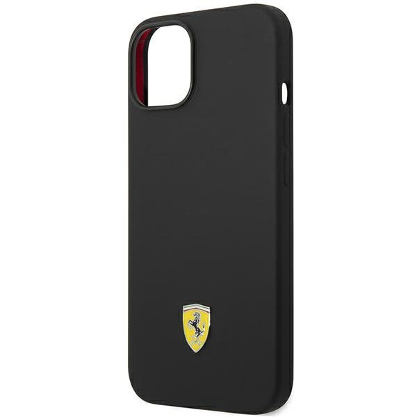 Ferrari FEHCP14SSIBBK iPhone 14 / 15 / 13 6.1&quot; czarny/black hardcase Silicone Metal Logo