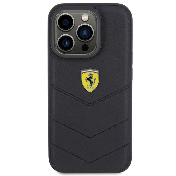 Ferrari FEHCP15LRDUK iPhone 15 Pro 6.1&quot; czarny/black hardcase Quilted Metal Logo